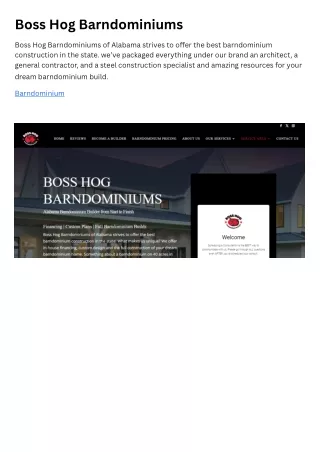boss hog barndominiums