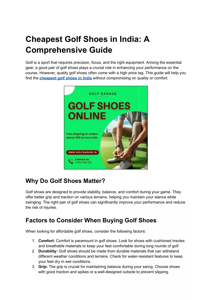 cheapest golf shoes in india a comprehensive guide