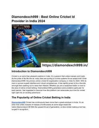 Diamondexch999 _ Best Online Cricket Id Provider in India 2024 (1)
