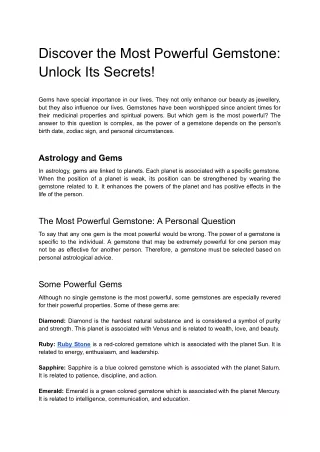 Discover the Most Powerful Gemstone_ Unlock Its Secrets