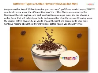 Colombian Coffee US » Buy Coffee Beans, Ground Coffee, Arabica Coffee
