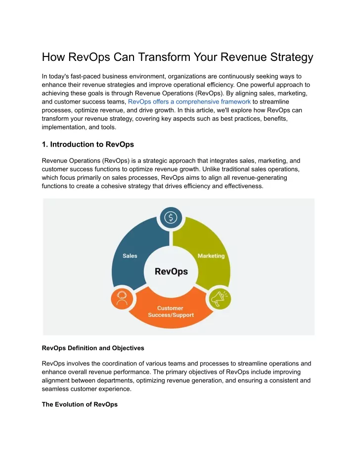 how revops can transform your revenue strategy