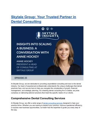 Skytale Group_ Your Trusted Partner in Dental Consulting