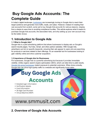 Buy Google Ads Accounts From - smmusit