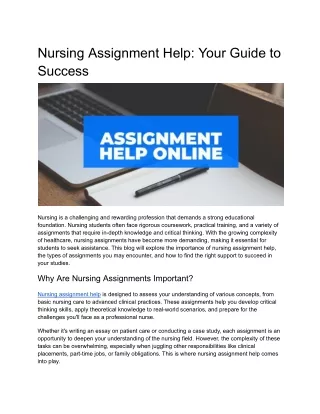 Nursing Assignment Help_ Your Guide to Success