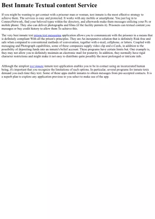 best inmate textual content service