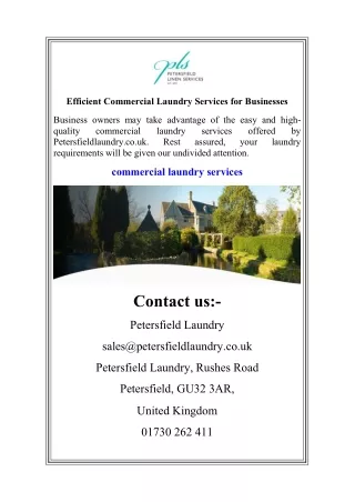 Efficient Commercial Laundry Services for Businesses
