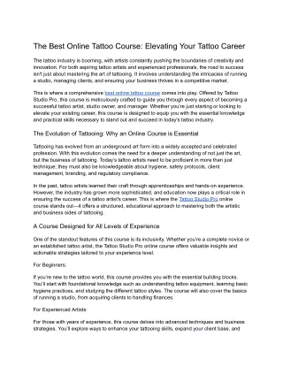 The Best Online Tattoo Course_ Elevating Your Tattoo Career