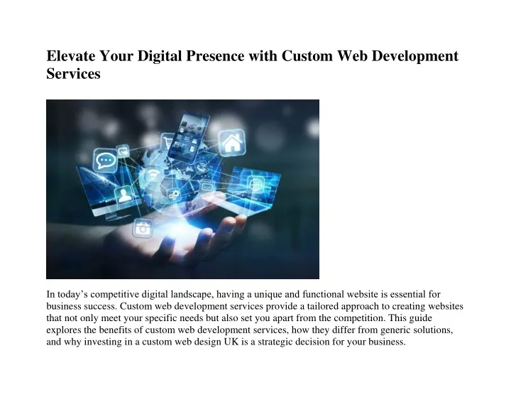 elevate your digital presence with custom