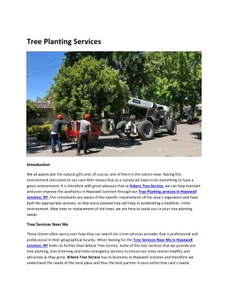 Tree Planting Services