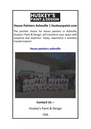 House Painters Asheville  Huskeyspaint.com