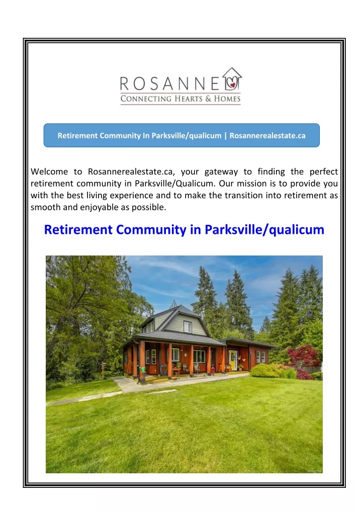 retirement community in parksville qualicum