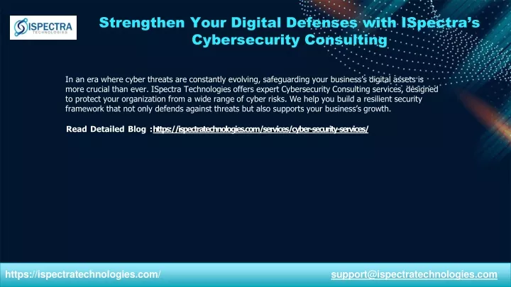 strengthen your digital defenses with ispectra s cybersecurity consulting