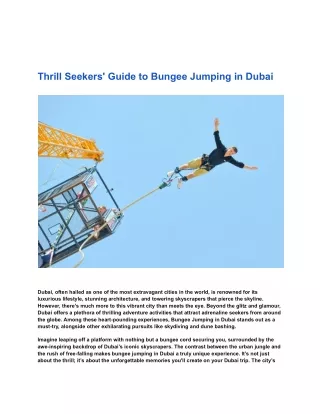 Bungee Jumping In Dubai