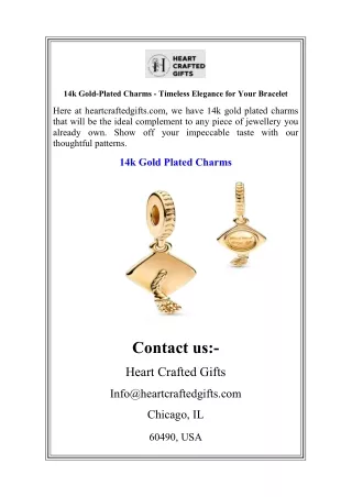 14k Gold-Plated Charms - Timeless Elegance for Your Bracelet