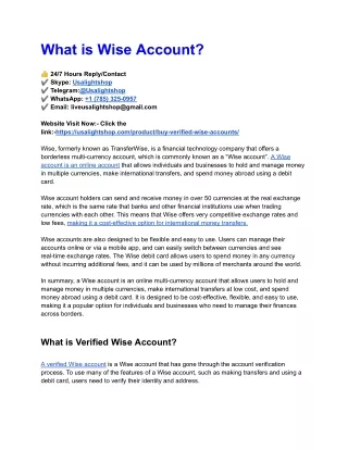 what is wise account