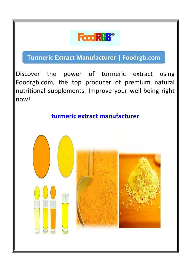 turmeric extract manufacturer foodrgb com