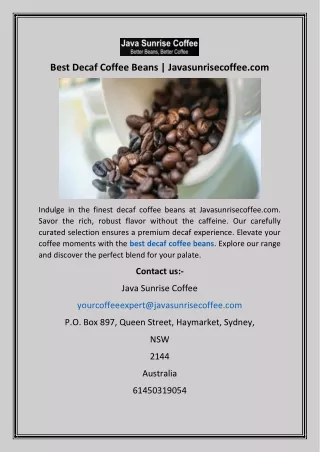 best decaf coffee beans javasunrisecoffee com