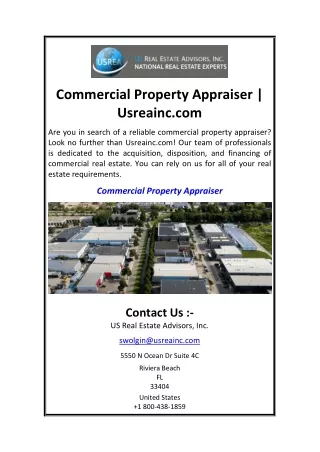 Commercial Property Appraiser  Usreainc.com