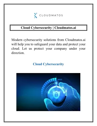 Cloud Cybersecurity | Cloudmatos.ai