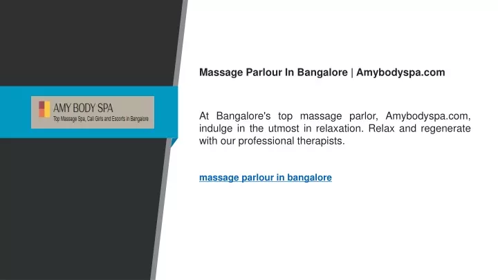 massage parlour in bangalore amybodyspa