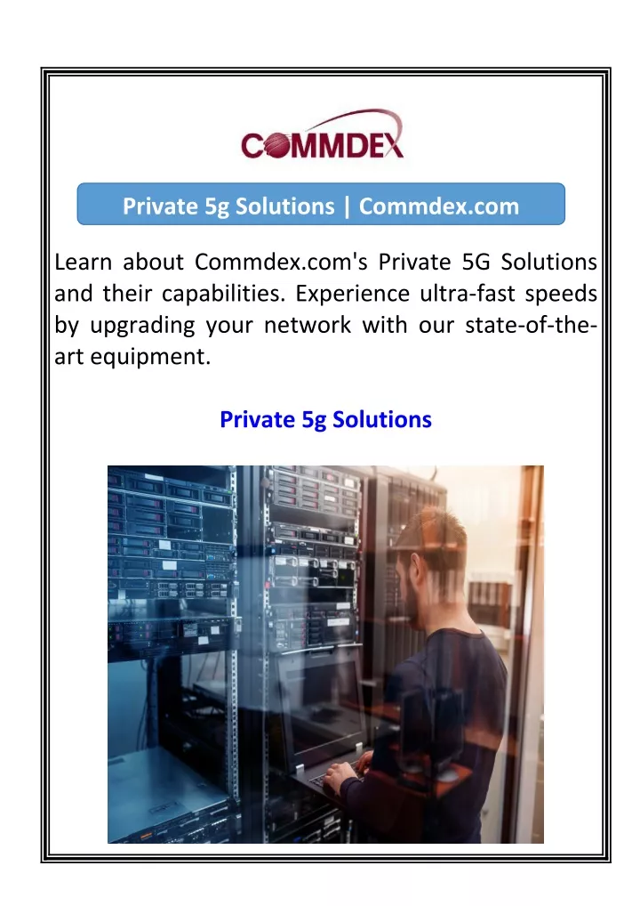 private 5g solutions commdex com