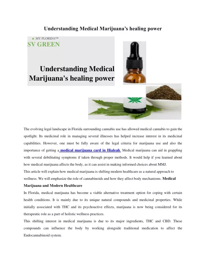 understanding medical marijuana s healing power