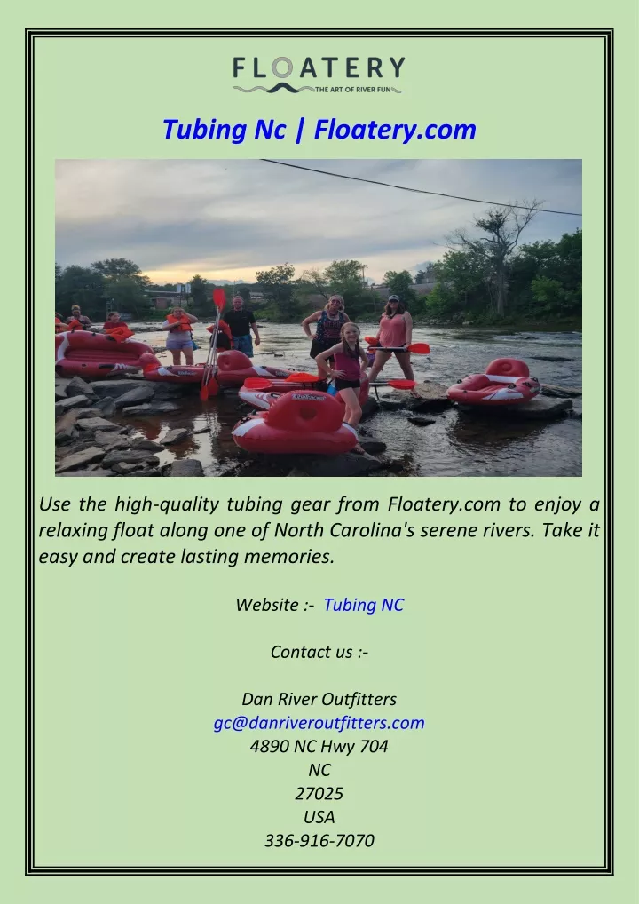 tubing nc floatery com