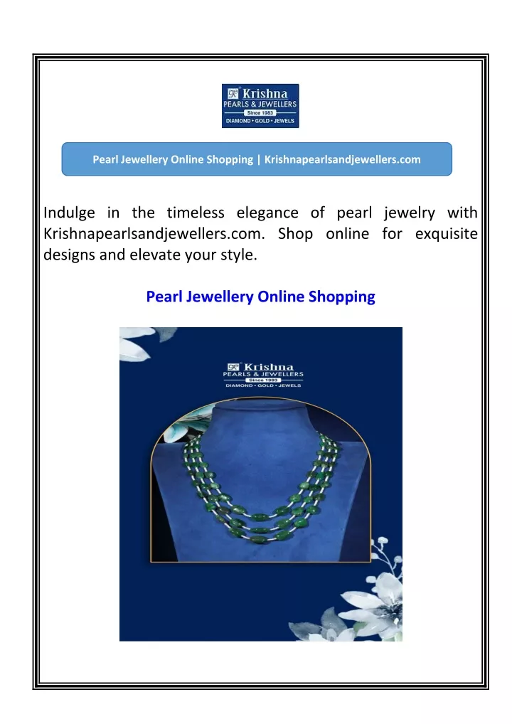 pearl jewellery online shopping