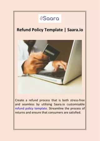 Refund Policy Template  Saara.io