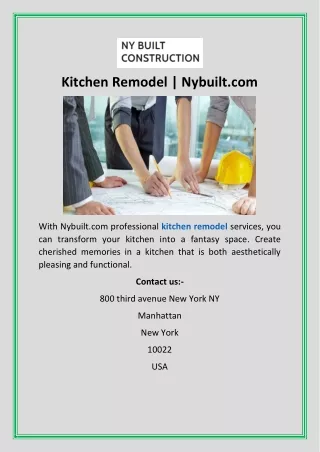 Kitchen Remodel  Nybuilt