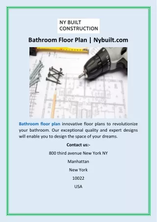 Bathroom Floor Plan  Nybuilt