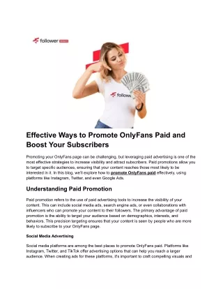 Promote OnlyFans Paid Strategies to Boost Your Subscriber Count