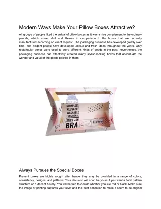 modern ways make your pillow boxes attractive