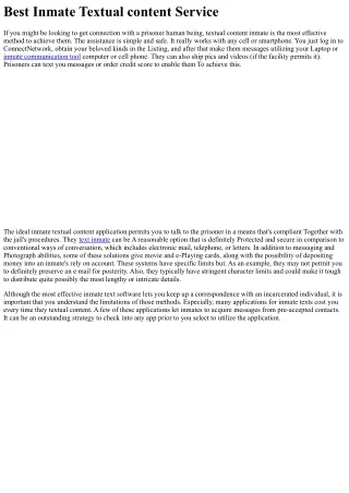 best inmate textual content service