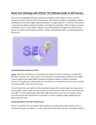 boost your rankings with seo1st the ultimate