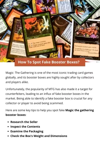 How To Spot Fake Booster Boxes?