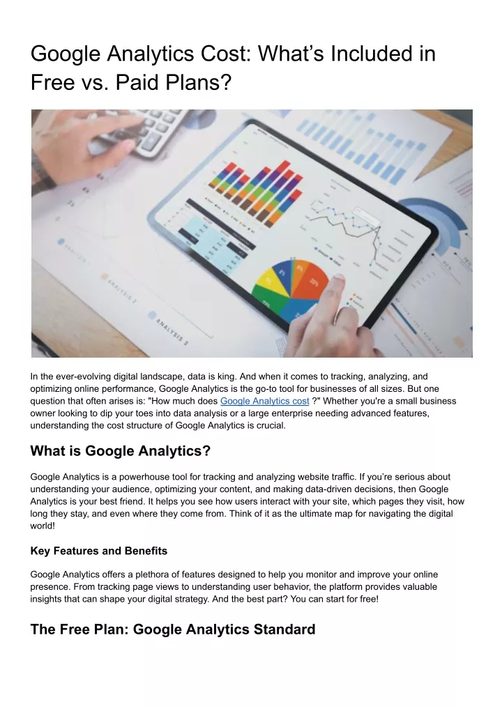 google analytics cost what s included in free