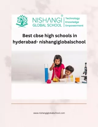 Best cbse high schools in hyderabad- nishangiglobalschool