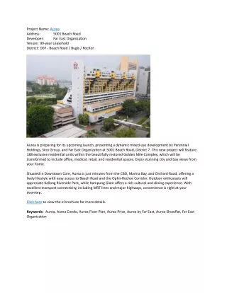 project name aurea address developer tenure