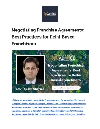 Negotiating Franchise Agreements_ Best Practices for Delhi-Based Franchisors