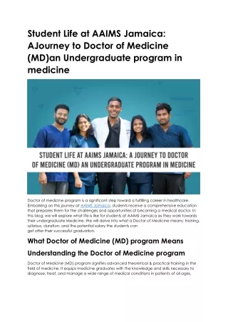 student life at aaims jamaica ajourney to doctor