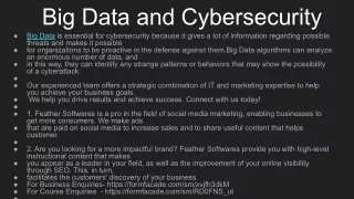 Big Data and Cybersecurity