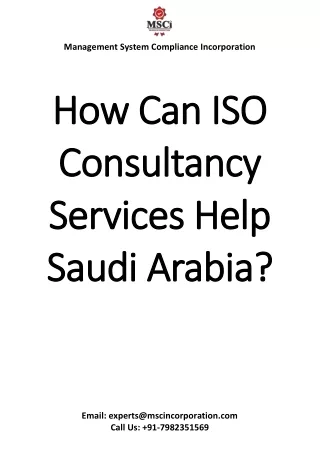 How Can ISO Consultancy Services Help