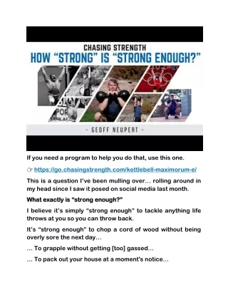 How “STRONG” is “Strong Enough” Using Kettlebells [Benchmarks Inside]