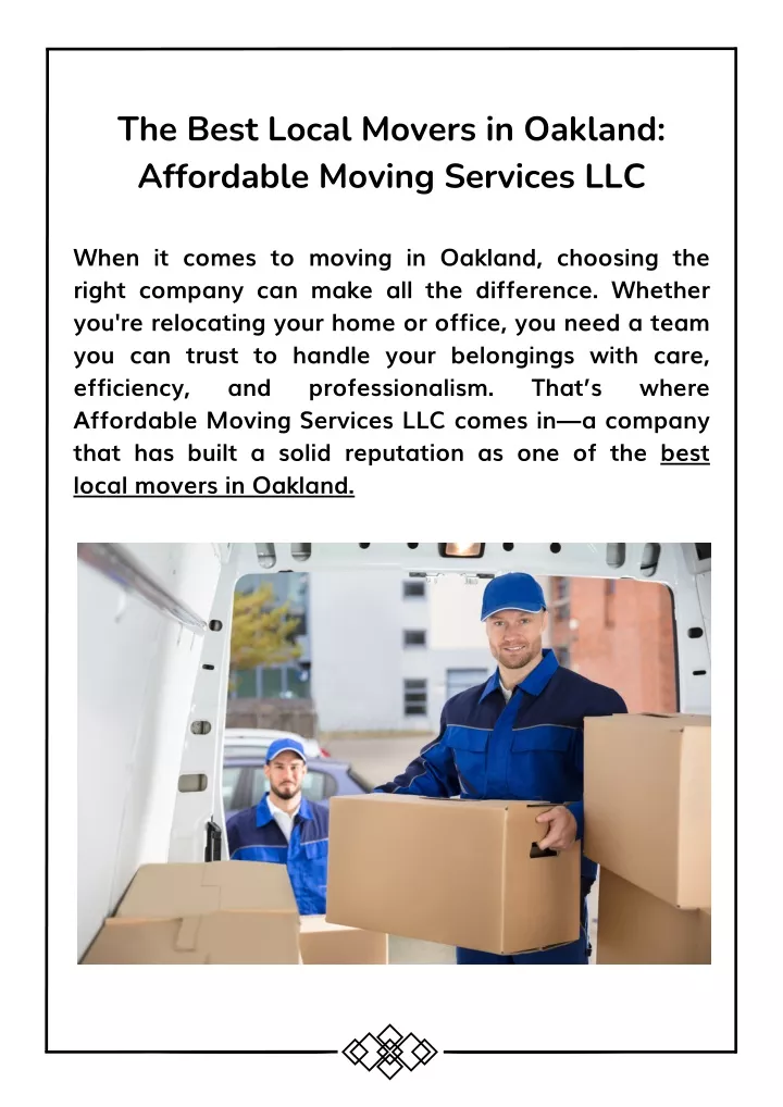 the best local movers in oakland affordable