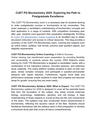 cuet pg biochemistry 2025 exploring the path
