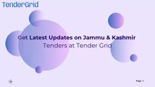 Get Latest Updates on Jammu & Kashmir Tenders at Tender Grid