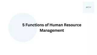 5 Functions of Human Resource Management