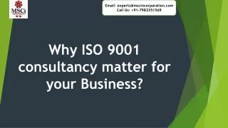 Why ISO 9001 consultancy matter for your Business